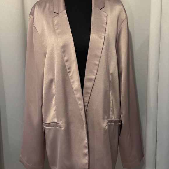 Maurices Lavender Satin Open Front Blazer - Picture 2 of 4